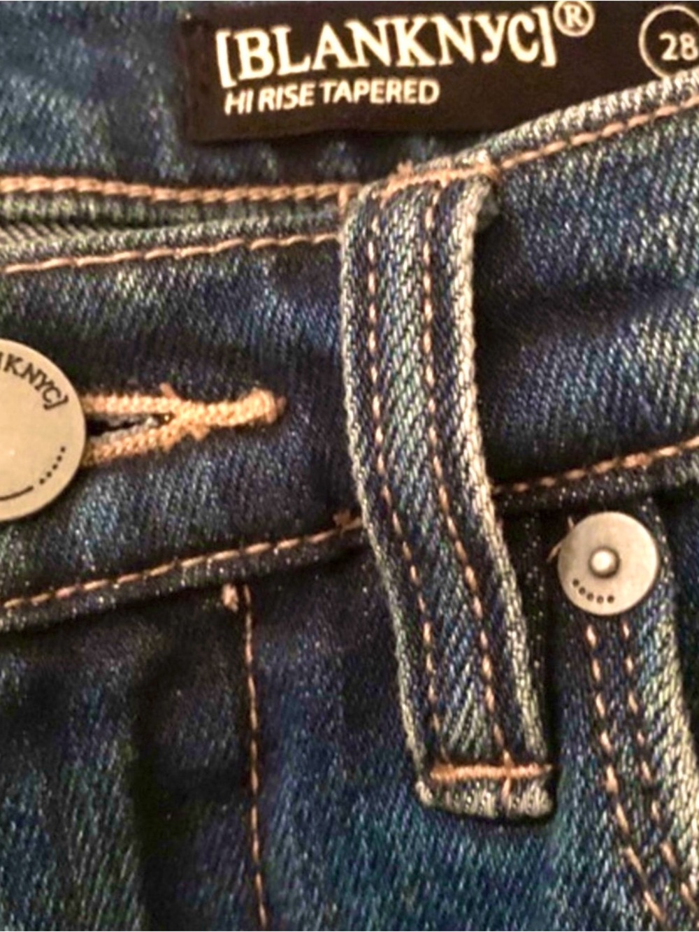 Blank NYC Distressed Pom Pom High Rise Tapered Jeans boho 28 EUC - Picture 5 of 8